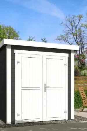 Direct Verzonden Outdoor Life Blokhut Sara Carbon Grey-Wit 200 x 250 cm